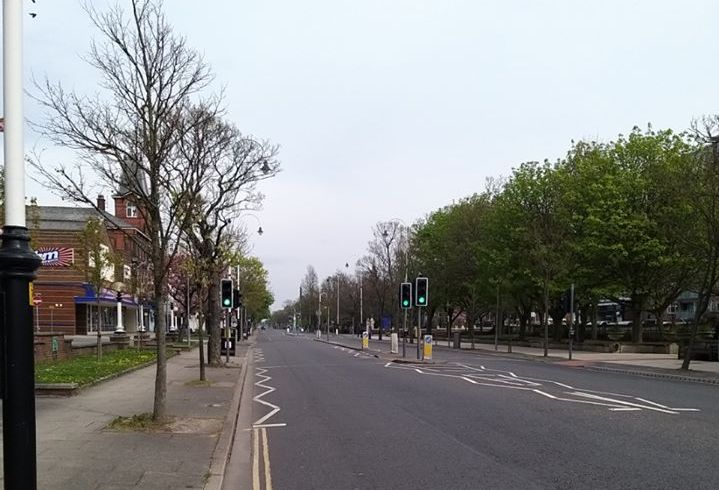 Police have thanked people in Southport and Formby for staying home over Easter and respecting government advice over the spread of coronavirus. Lord Street looking deserted.