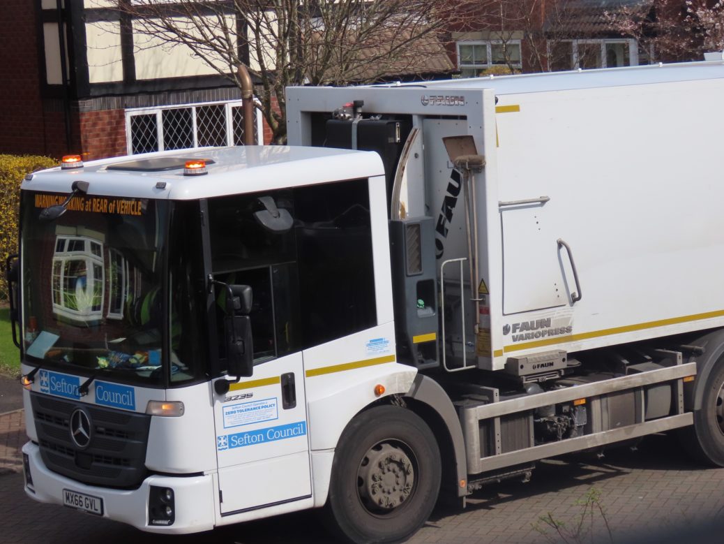 A Sefton Council refuse collection lorry in Southport. Photo by Andrew Brown Media