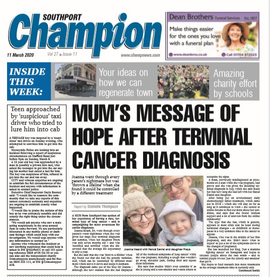 Southport Champion front page Wednesday, March 11, 2020