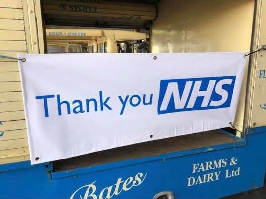 A convoy of Bates milk floats and other vehilces took part in a parade past Southport Hospital for the weekly Clap For Carers event