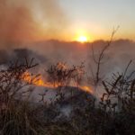 Firefighters have been working to extinguish a fire on the sand dunes in Southport on Monday, April 20, 2020