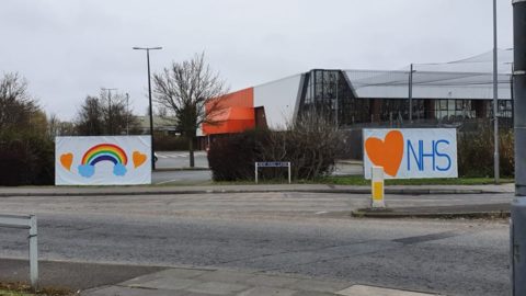 Giant ‘Love The NHS’ rainbow banner appears at Kew roundabout