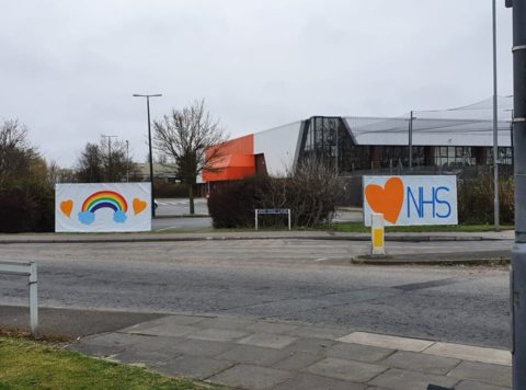 Giant ‘Love The NHS’ rainbow banner appears at Kew roundabout