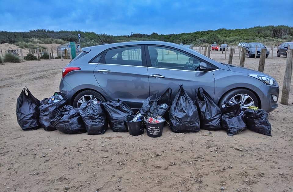 The Formby & Freshfield Beach Litter Angels cleared several bags full of rubbish during a clean-up operation