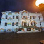 'Clapping Hands' by acclaimed British textile artist Ian Berry was projected onto Southport Town Hall and Bootle Town Hall during Clap For Carers on Thursday, March 21, 2020. Photo by Phil Gee