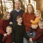 Mother-of-five, local GP and now a home educator, Jenni Rigby; her husband, Peter Rigby, who is the Bishop of the Southport branch of the Church of Jesus Christ of Latter-Day Saints, on Preston New Road in Southport; and their children.