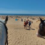 Merseyside Police horses Silver and Oxberry patrol Formby Beach