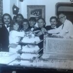 Staff at Casa Italia restaurant on Lord Street in Southport celebrate the venues third birthday party in September, 1981. The Grossi family, which owned the restaurant for many years, were joined by cartoonist Bill Tidy (right) to cut the cake.