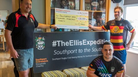 Hospitals thanks Southport Rugby Club for raising £35,000 through The Ellis Expedition