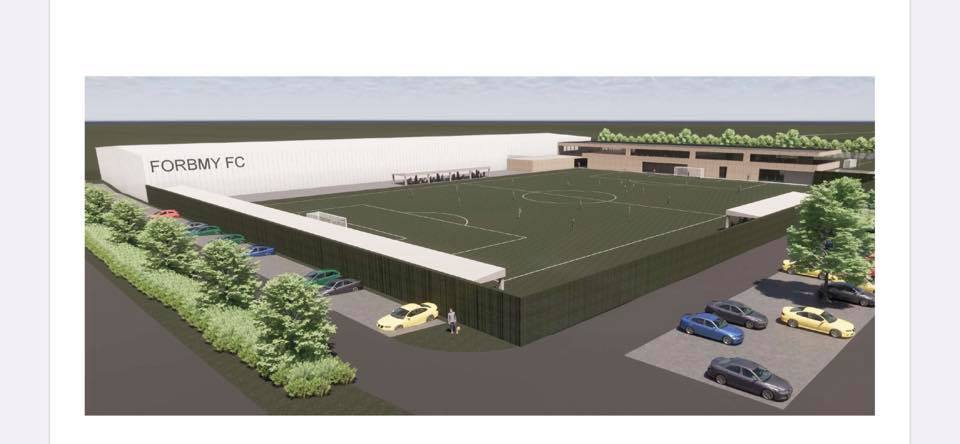 An artist's impression of how the new Sports Complex for Altcar Formby would look  This would be the home for the new Formby Football Club.