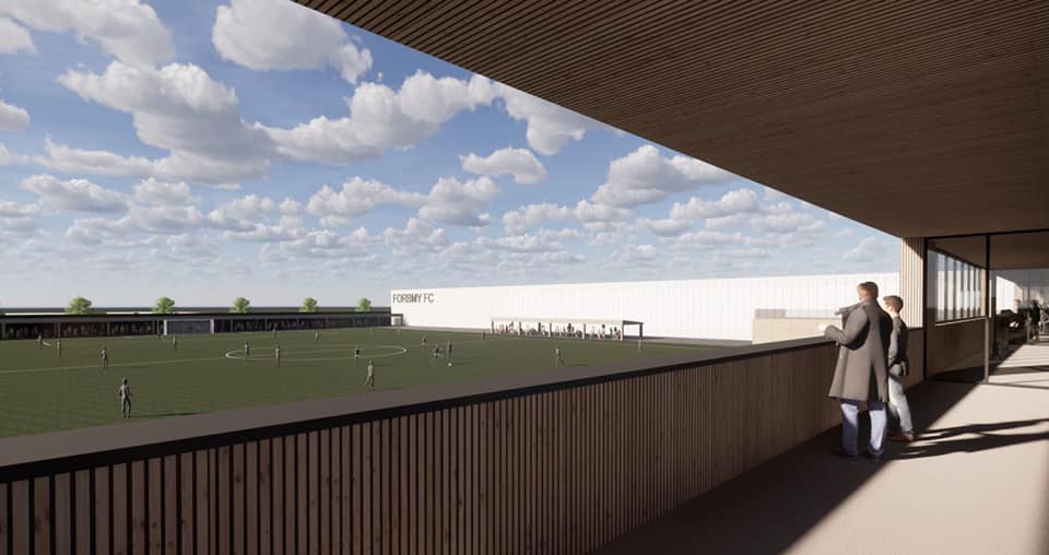 An artist's impression of how the new Sports Complex for Altcar Formby would look This would be the home for the new Formby Football Club.