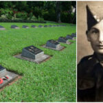 Far East Prisoner of War Jack Frith (right) and Ambon Cemetery