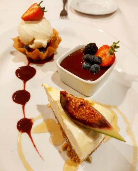 A trio of desserts at the Lansdowne Bistro in Southport