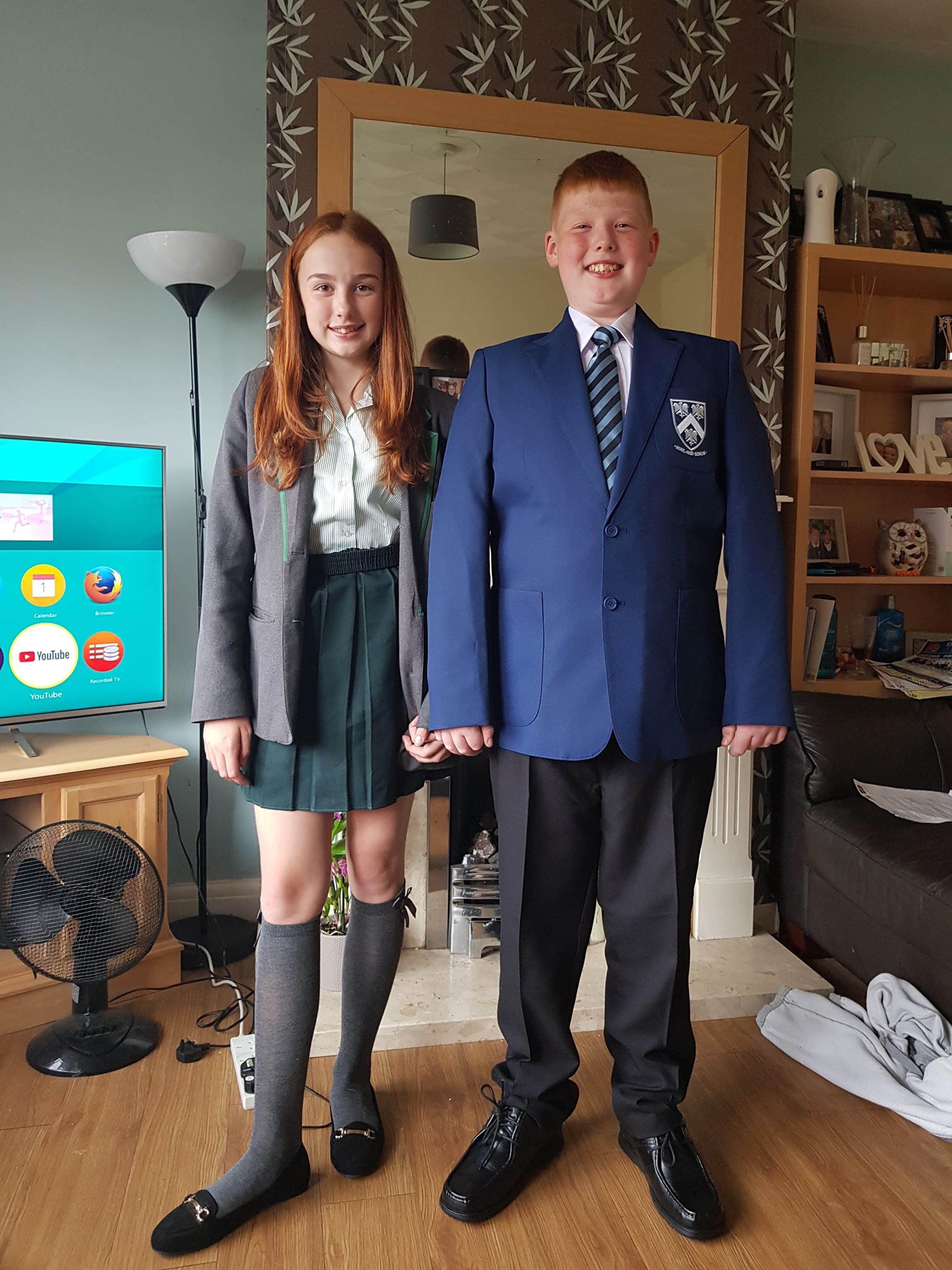 Lewis Wright, aged 12, from Southport, has been diagnosed with leukaemia. He is pictured with big sister, Caitlin.