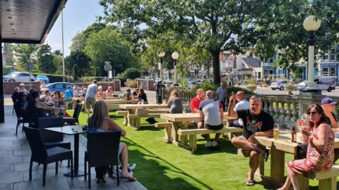 Stunning new garden bar replaces road outside Southport hotel