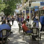 Outdoor seating on Lord Street in Southport