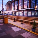 The parklet outside Medhito Cuban Latin Lounge on Coronation Walk in Southport