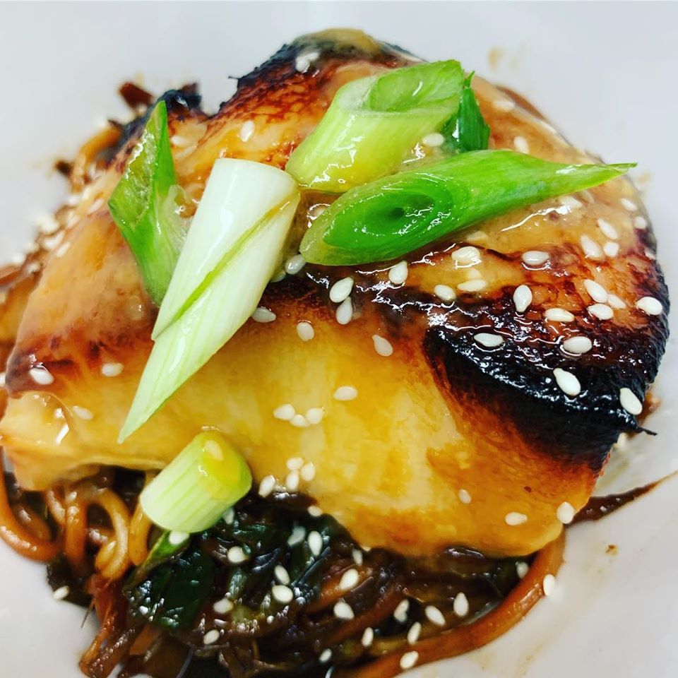 Wild Sea Bass in Miso, one of the dishes created by Twelve restaurant in Southport