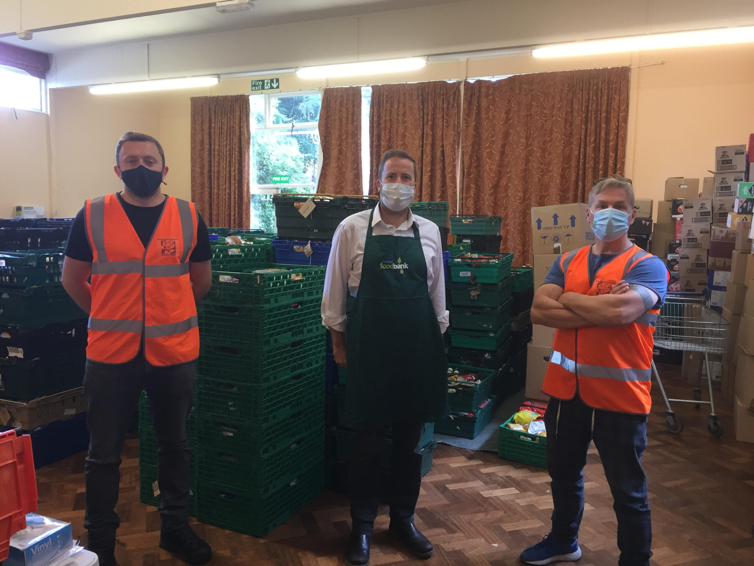 Foodbank CEO Richard Owens (centre) with Cllr Greg. Myers (right) and Sean Flynn (left)