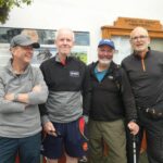 The “Coastbusters” (from left to right) – David, Phil, Donald and Mike at the start of the walk at Bowness on Solway