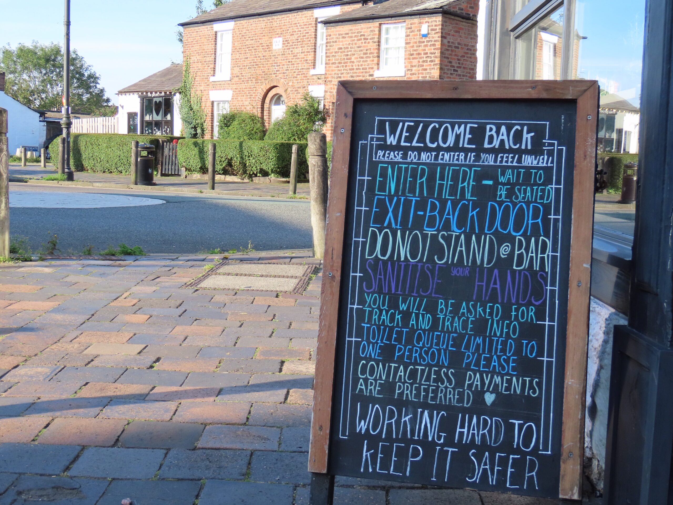 A coronavirus / Covid-19 sign in Churchtown in Southport. Photo by Andrew Brown Media