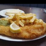 Fish and chips at The Swan chippy in Southport