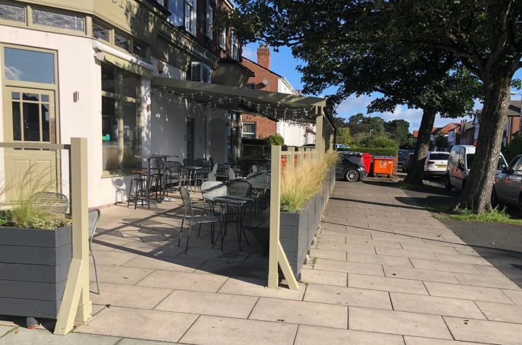 The new outdoor seating area at Tipple on Station Road in Ainsdale in Southport