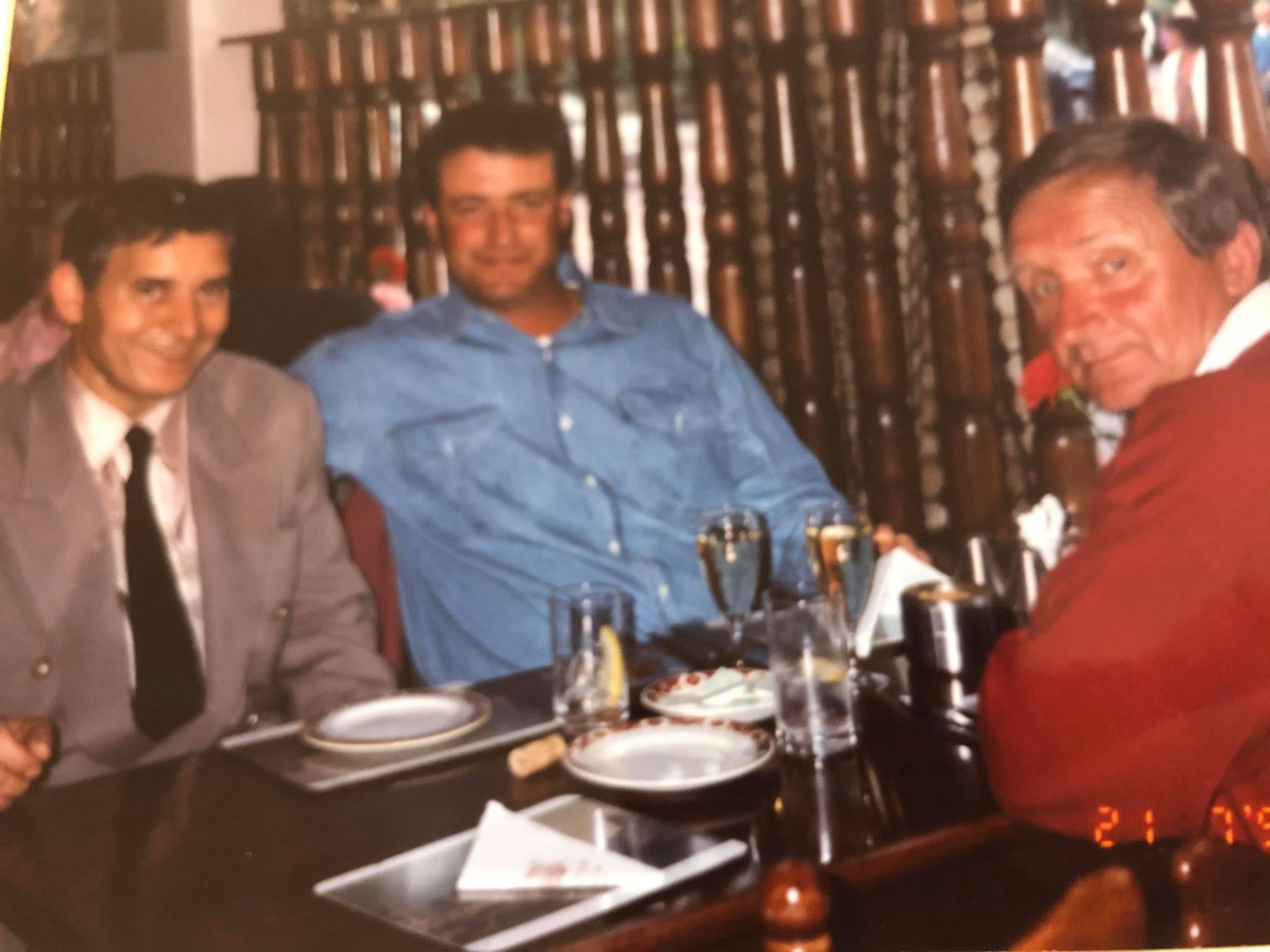 Owner of Casa Italia restaurant in Southport Erasmo Grossi (left) with golfer Constantino Rocca