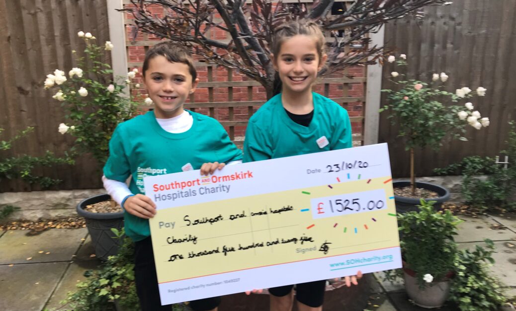 Seren and Wade Farrington have raised money for the Southport and Ormskirk Hospitals Charity