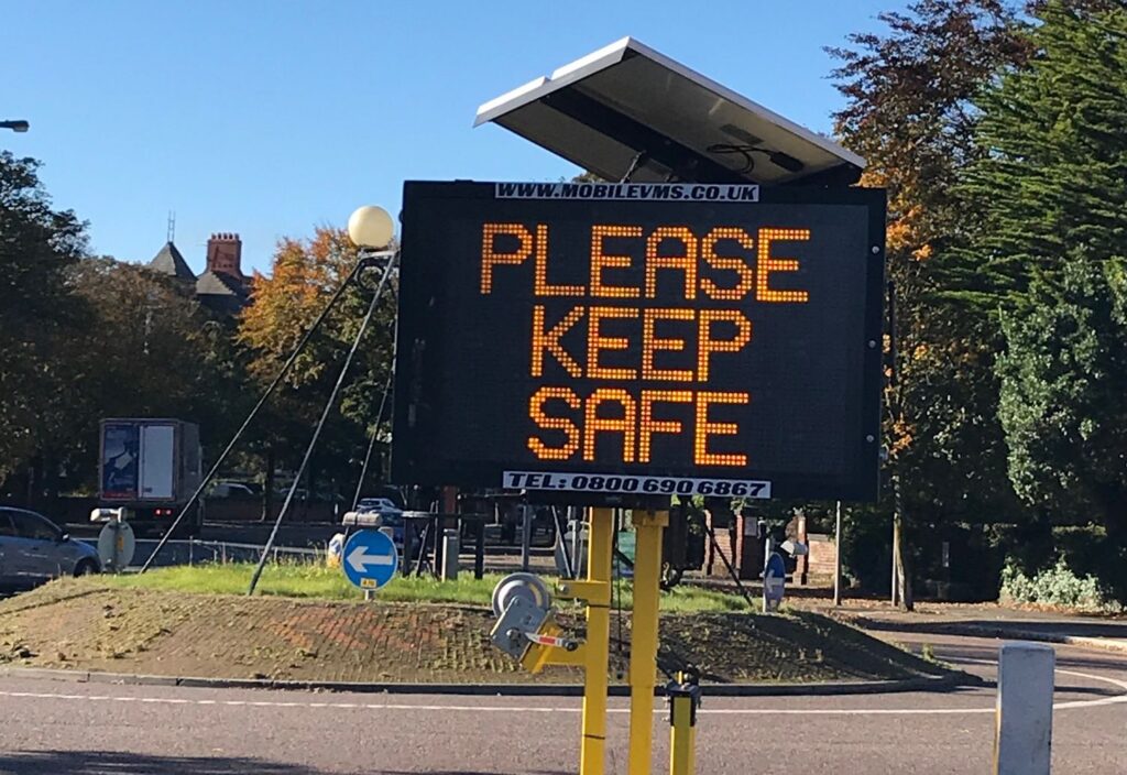 A Covid-19 / Coronavirus warning on Lord Street in Southport. Photo by Andrew Brown Media