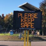 A Covid-19 / Coronavirus warning on Lord Street in Southport. Photo by Andrew Brown Media