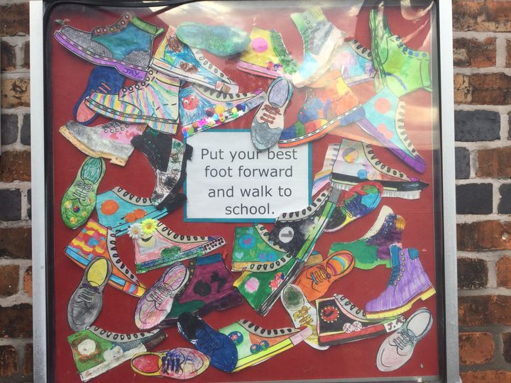Children at St Teresa's School in Southport have created this artwork for Walk To School Week
