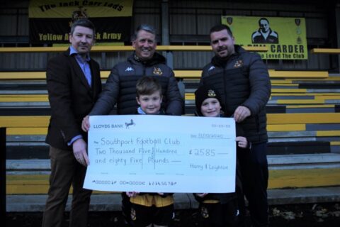Southport FC superfans Harry and Leighton raise £2,585 with 50 lap cycle challenge