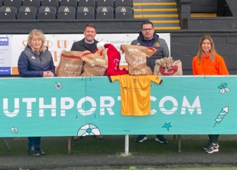 Southport Christmas Family Fill A Stocking Appeal sees Southport FC joins as collection centre