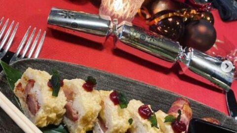 Turkey, Stuffing and Cranberry Sushi Rolls unveiled by Southport hotel as an alternative Christmas dinner!