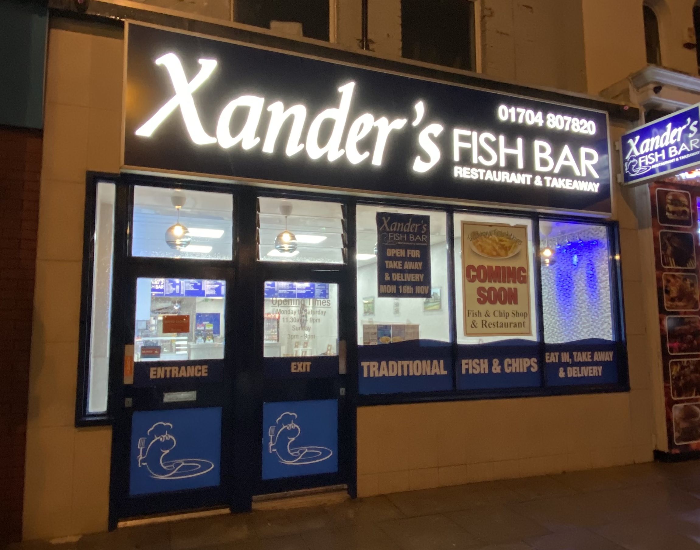 Xander's Fish Bar on Eastbank Street in Southport
