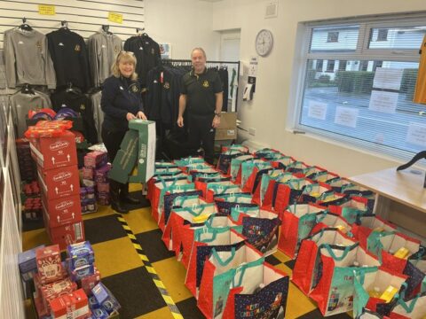 Southport FC volunteers busy preparing hampers for Fill A Family Stocking Appeal