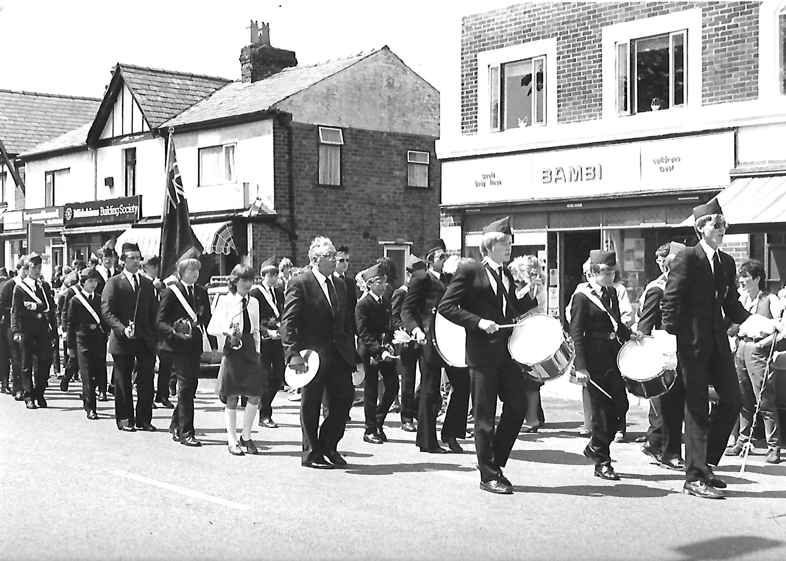 A Boys Brigade march through Ainsdale, as part of the Ainsdale Show, in July 1983