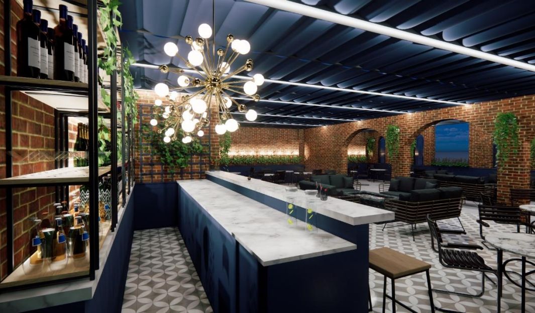 Concept images for the proposed new roof terrace with retractable roof at the Bold Hotel on Lord Street in Southport, designed by Clayton Architecture Limited