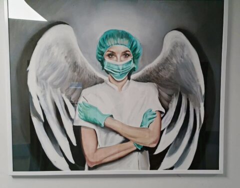 ‘Our Angel’ – stunning artwork of NHS Covid nurse with angel wings takes pride of place at Southport Hospital