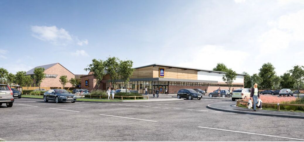 A CGI of the new Aldi supermarket in Tarleton