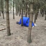 Two suspects have been processed by the Police for illegally camping, littering and trying to BBQ in the woodlands on the Formby National Trust Site