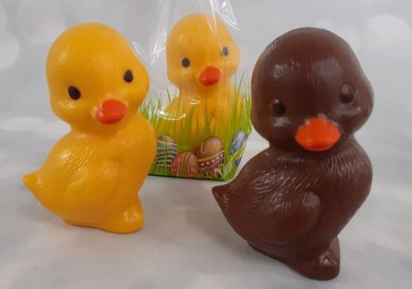 Chocolate Easter chicks at Chocolate Whirled in Southport