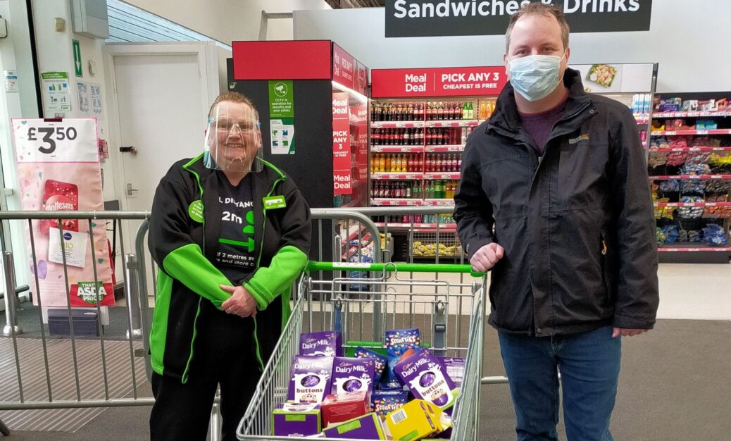 Sharon Gregory-Wareing and Andrew Hilbert at Southport Asda