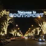 Lights on Lord Street in Southport, provided by Southport BID. Photo by Andrew Brown Media