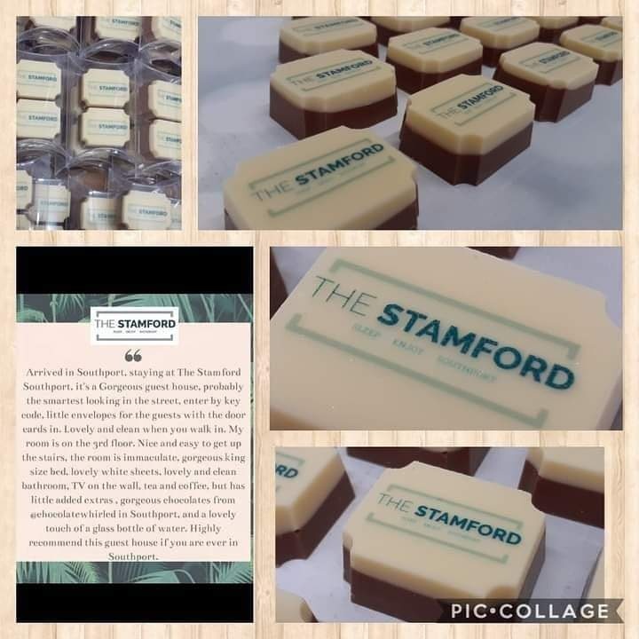 Chocolates made for The Stamford guest house in Southport by Chocolate Whirled