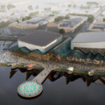 An artist's impression of the proposed waterside events centre in Southport, which is proposed as part of Southport Town Deal