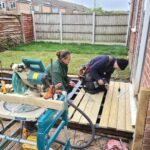 Jake and Abbey Fox, who own Great British Green Builds Ltd, have helped to restore the garden owned by Dee Talbot and her children