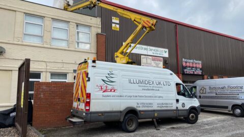 Manned cherry picker for hire in Southport as IllumiDex helps local trades to hit the heights