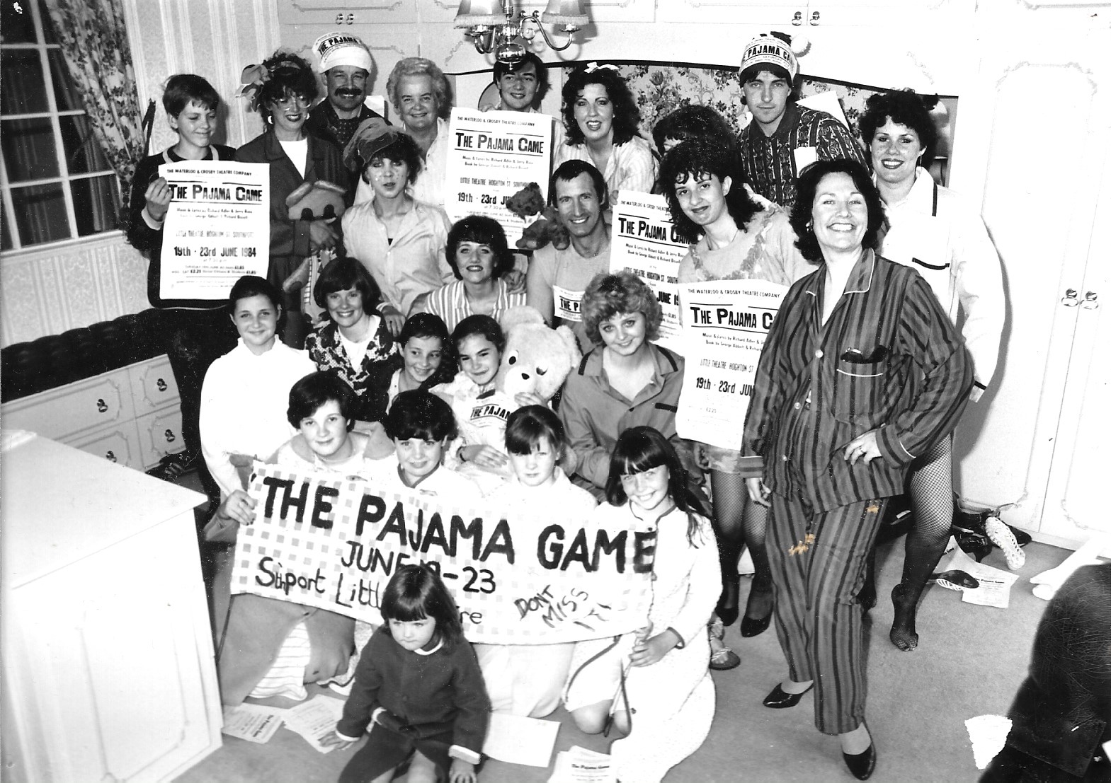 The Waterloo & Crosby Theatre Company performed The Pajama Game at the Little Theatre in Southport 19-23 June 1984